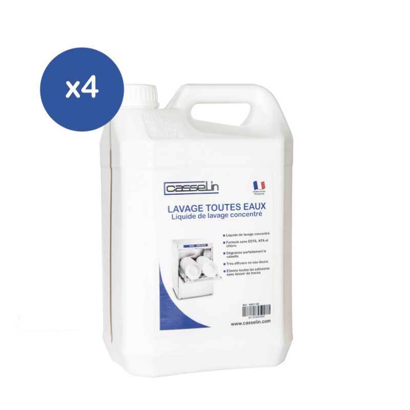 CASSELIN - LOT DE 4 -LIQUIDE DE LAVAGE POUR LAVE-VAISSELLE 5L
