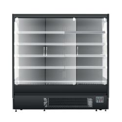 AFI - Vitrine muralefroid positif -1°C/+5°C L1935 cm 3 portes battantes noire mat ventilé