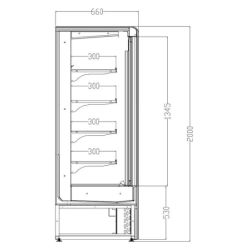 AFI - Vitrine muralefroid positif -1°C/+5°C L1935 cm 3 portes battantes noire mat ventilé