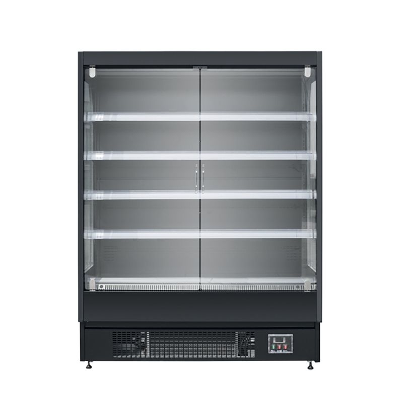 AFI - AFI - Vitrine muralefroid positif -1°C/+5°C L1310 cm 2 portes battantes noire mat ventilé