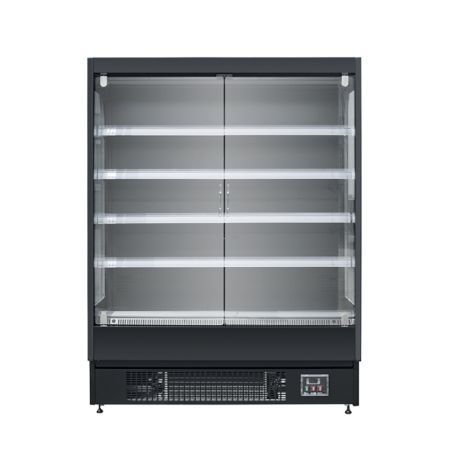 AFI - AFI - Vitrine muralefroid positif -1°C/+5°C L1310 cm 2 portes battantes noire mat ventilé