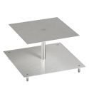 Porte-gâteaux forme rectangulaire en aluminium à 2 étages démontable