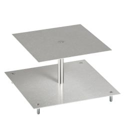 Porte-gâteaux forme rectangulaire en aluminium à 2 étages démontable