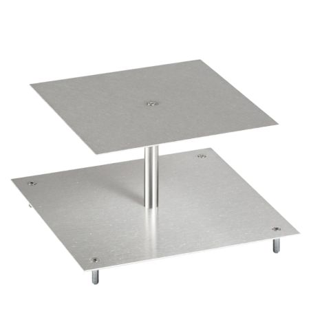 Porte-gâteaux forme rectangulaire en aluminium à 2 étages démontable