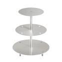 Porte-gâteaux forme ronde en aluminium à 3 étages démontable Ø 20 cm | 26 cm | 32 cm