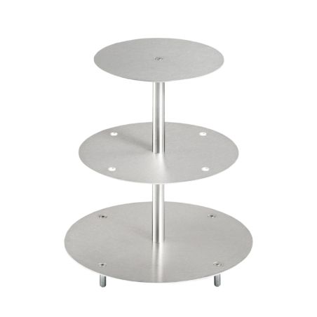 Porte-gâteaux forme ronde en aluminium à 3 étages démontable Ø 20 cm | 26 cm | 32 cm