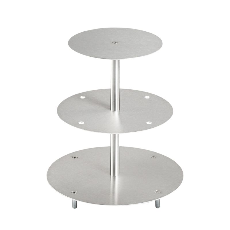 Porte-gâteaux forme ronde en aluminium à 3 étages démontable Ø 20 cm | 25 cm | 30 cm