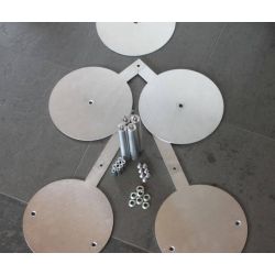 Porte-gâteaux forme ronde en aluminium à 3 étages démontable Ø 20 cm | 25 cm | 30 cm