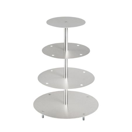 Porte-gâteaux forme ronde en aluminium à 4 étages démontable Ø 15 cm | 20 cm | 25 cm | 30 cm