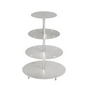 Porte-gâteaux forme ronde en aluminium à 4 étages démontable Ø 20 cm | 25 cm | 30 cm | 35 cm