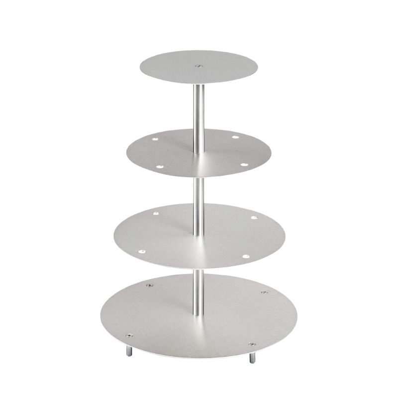 Porte-gâteaux forme ronde en aluminium à 4 étages démontable Ø 20 cm | 25 cm | 30 cm | 35 cm