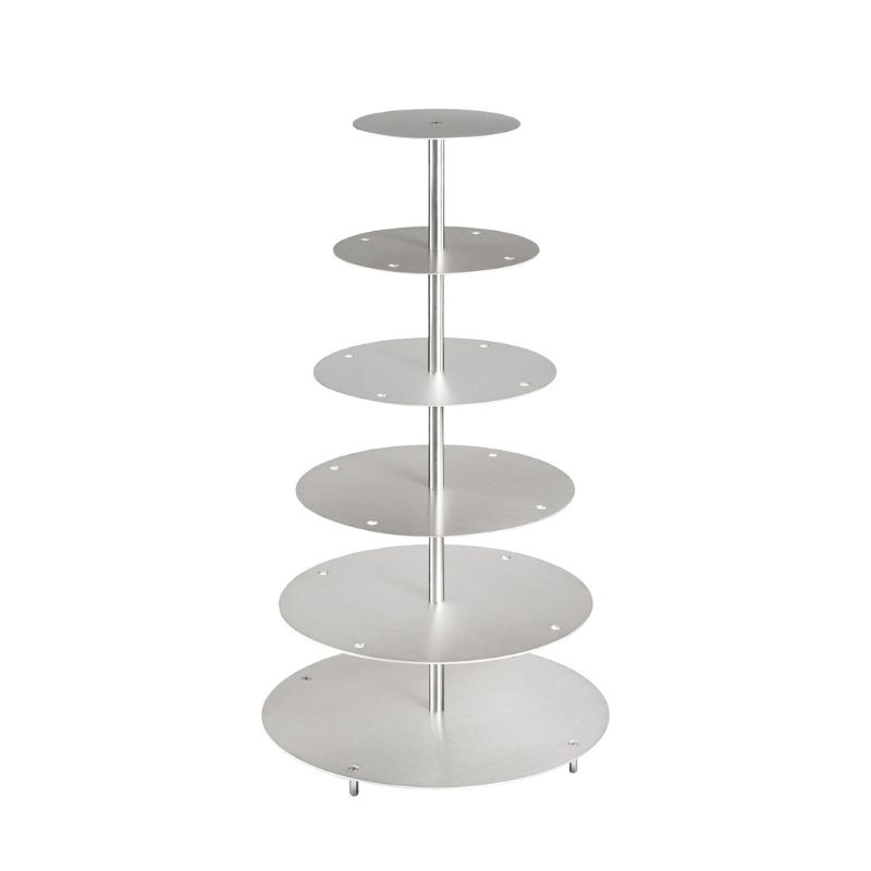 Porte-gâteaux forme ronde en aluminium à 6 étages démontable Ø 15 cm | 20 cm | 25 cm | 30 cm | 35 cm | 40 cm