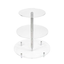 Porte-gâteaux forme ronde enAcrylique / Plexiglas à 3 étages démontable Ø 20 cm | 25 cm | 30 cm