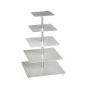 Porte-gâteaux forme carrée enaluminiumà 5 étages démontable Ø 20 cm | 25 cm | 30 cm