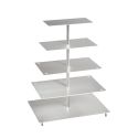 Porte-gâteaux forme rectangulaire enaluminiumà 5 étages démontable Ø 20 cm | 25 cm | 30 cm