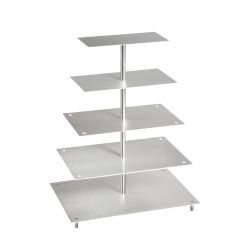 Porte-gâteaux forme rectangulaire enaluminiumà 5 étages démontable Ø 20 cm | 25 cm | 30 cm