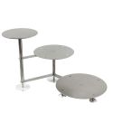 Étagère à gâteaux en escalier 3 niveaux Ø 1 x 20 cm, 1 x 25 cm, 1 x 30 cm forme ronde en aluminium