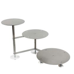 Étagère à gâteaux en escalier 3 niveaux Ø 1 x 20 cm, 1 x 26 cm, 1 x 32 cm, 1 x 30 cm forme ronde en aluminium