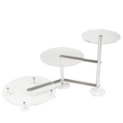 Étagère à gâteaux en escalier 3 niveaux  Ø 1 x 20 – 1 x 25 – 1 x 30 cm forme ronde en acrylique