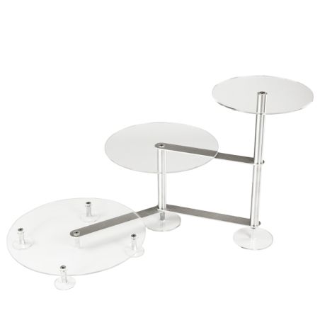 Étagère à gâteaux en escalier 3 niveaux  Ø 1 x 20 – 1x 26 – 1x 32 cm forme ronde en acrylique