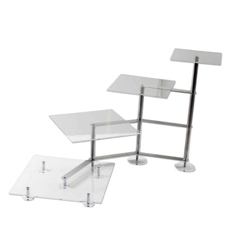 Étagère à gâteaux en escalier 4 niveaux Ø 1x 21×21 cm – 1x 26×26 cm – 1x 31×31 cm – 1x 36×36 cm forme carrée en acrylique