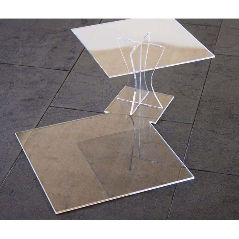 Étagère à gâteaux en escalier 2 niveaux Ø25×25 – 30×30 cm forme carrée en acrylique et plexiglas