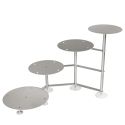 Étagère à gâteaux en escalier 4 niveaux Ø 1 x 20 cm, 2 x 26 cm, 1 x 32 cm forme ronde en aluminium