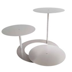 Étagère à gâteaux en escalier 3 niveaux Ø 30 cm forme ronde en aluminium