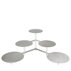 Pyramide à gâteaux en escalier 4 niveaux Ø 20 / 24 / 28 cm forme ronde en aluminium