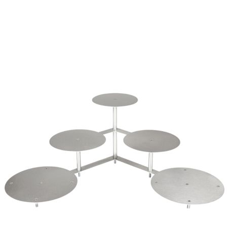 Pyramide à gâteaux en escalier 4 niveaux Ø 20 / 24 / 28 cm forme ronde en aluminium