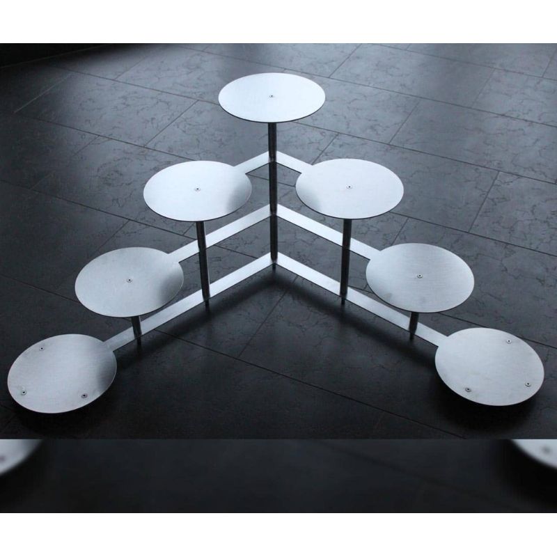 Pyramide à gâteaux en escalier 4 niveaux Ø 24 cm forme ronde en aluminium