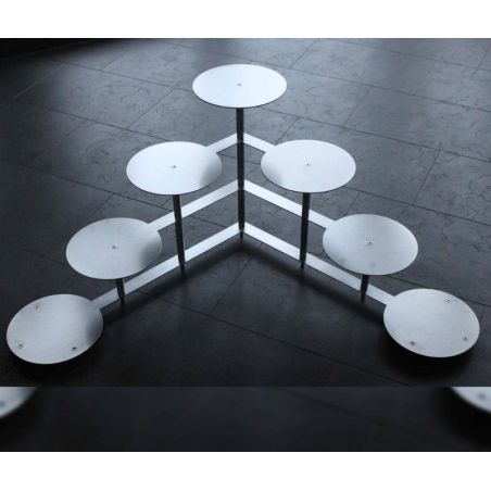Pyramide à gâteaux en escalier 4 niveaux Ø 24 cm forme ronde en aluminium