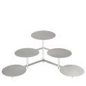 Pyramide à gâteaux en escalier 3 niveaux Ø 5 x 20 cm forme ronde en aluminium