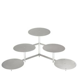 Pyramide à gâteaux en escalier 3 niveaux Ø 5x 28 cm forme ronde en aluminium