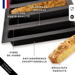 Flexipan® Origine - 5 cakes longs 5 emp.pour plq 400x300