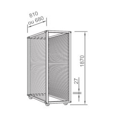 PANIMATIC - Chariot L70 cm pour grilles L60 cm spécial chambre 59 étages espacés de 27 mm - démontable - sans portes