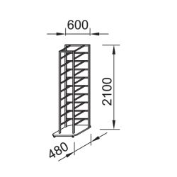 PANIMATIC - Échelles à 10 bacs ronds ou rectangles vide pour diviseuse