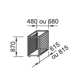 PANIMATIC - Échelles 40X60 de manutention inox pour plaques 10 étages avec dessus inox