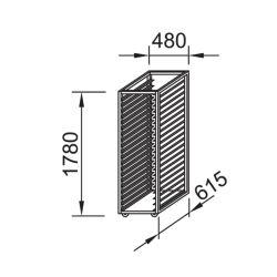 PANIMATIC - Échelles 40X60 de manutention inox pour plaques 15 étages avec dessus inox