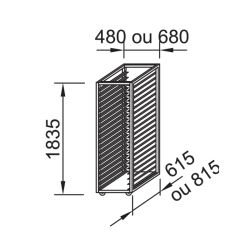 PANIMATIC - Échelles 20N 40X60 de manutention inox pour plaques 20 étages avec dessus inox