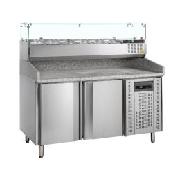 TEFCOLD - Table à pizza avec module pour garniture +2 à +10 °C 390 / 370 litres 400x600 mm