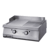 PLANCHA GASTRO MOITIEE RAINUREE DOUBLE GAZ