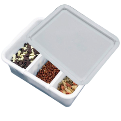 BACS PLASTIQUES X 5 - 20 L - SEPARATEUR - COUVERCLE - RECTANGULAIRE